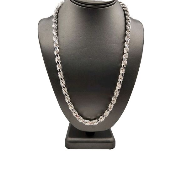 925 Sterling Silver Rope Chain Necklace 22" - Picture 2 of 5